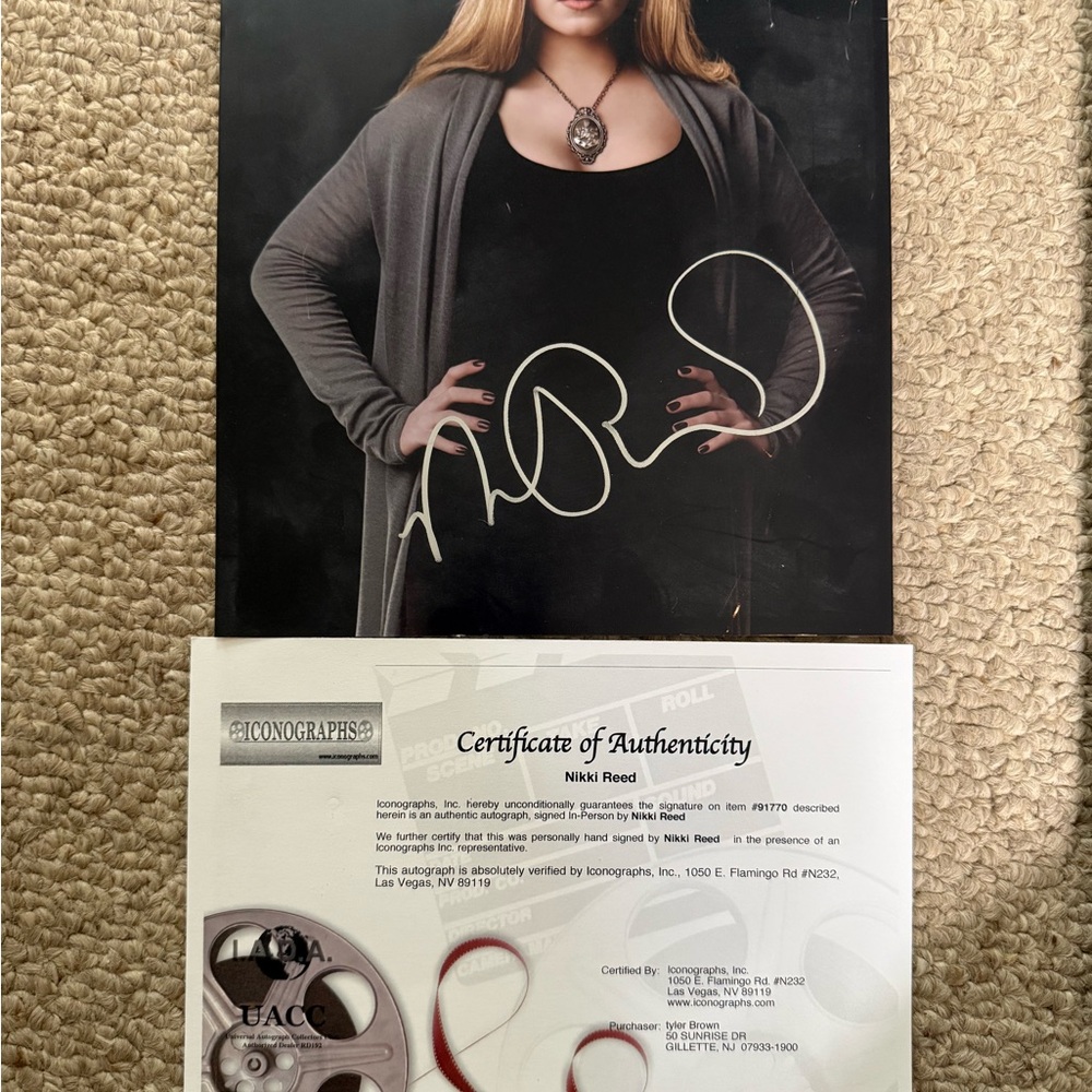 Signed Nikki Reed Portrait with Certificate